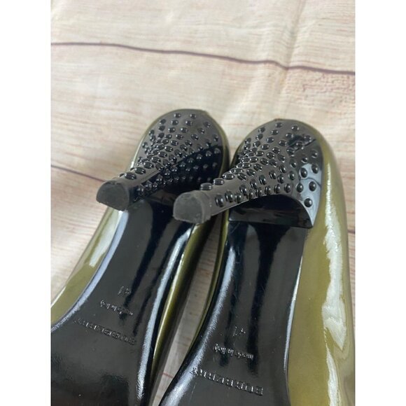 Burberry Women's Dark Nickel Patent Raised Dot Pumps - 41 (US 11) - Picture 9 of 13